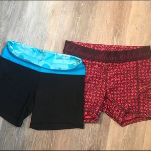 Lululemon groove shorts size 6 and 8 bundle